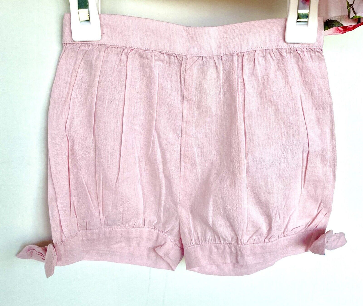 Monsoon London 2 Pc Rose Print Dress & Bloomer Short 6-12 M Price $35 NWT Tiered