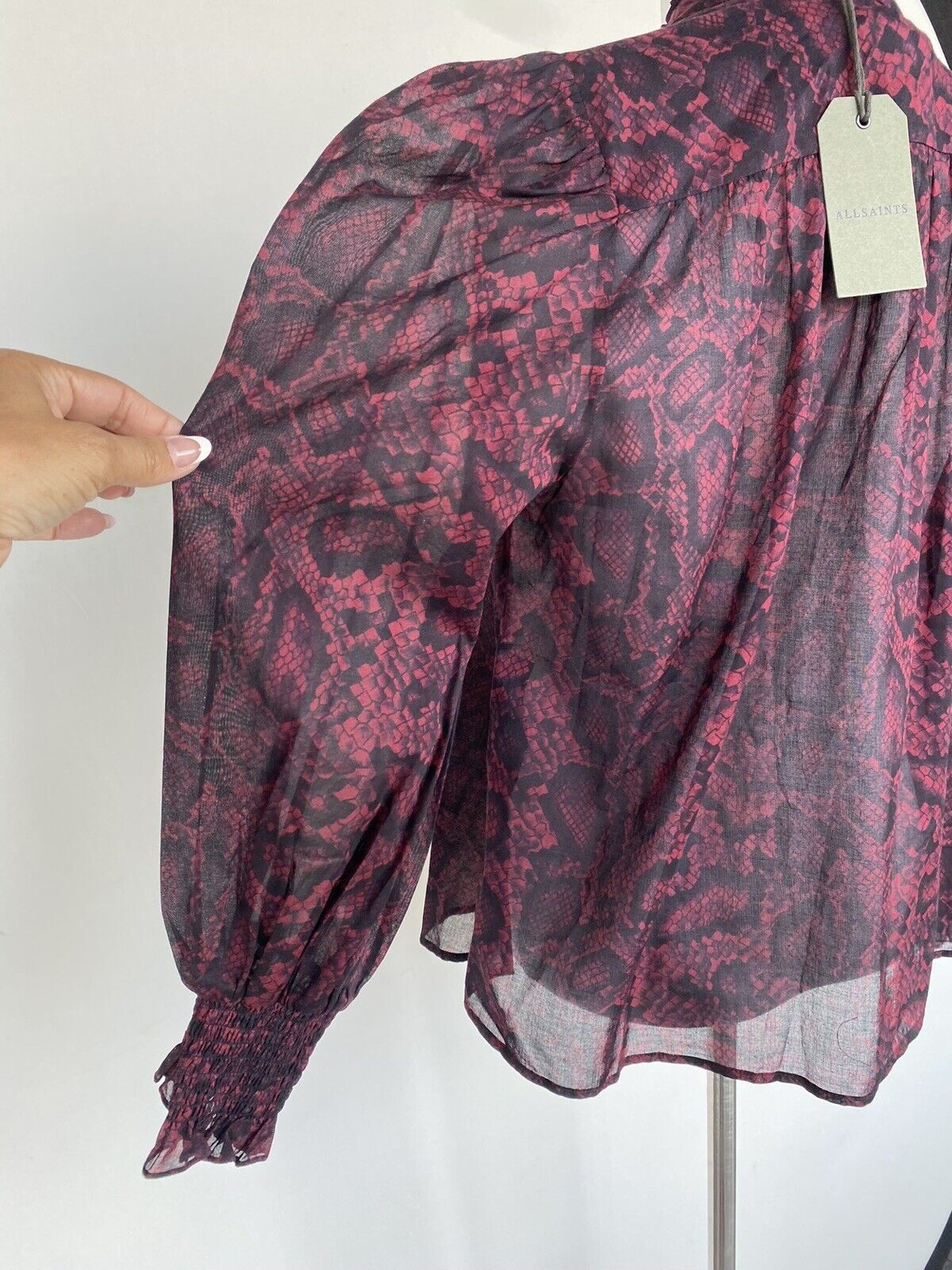 AllSaints Leonie Stanza Shirt NWT Retail $229 Price $96 Size 0 Vintage Style