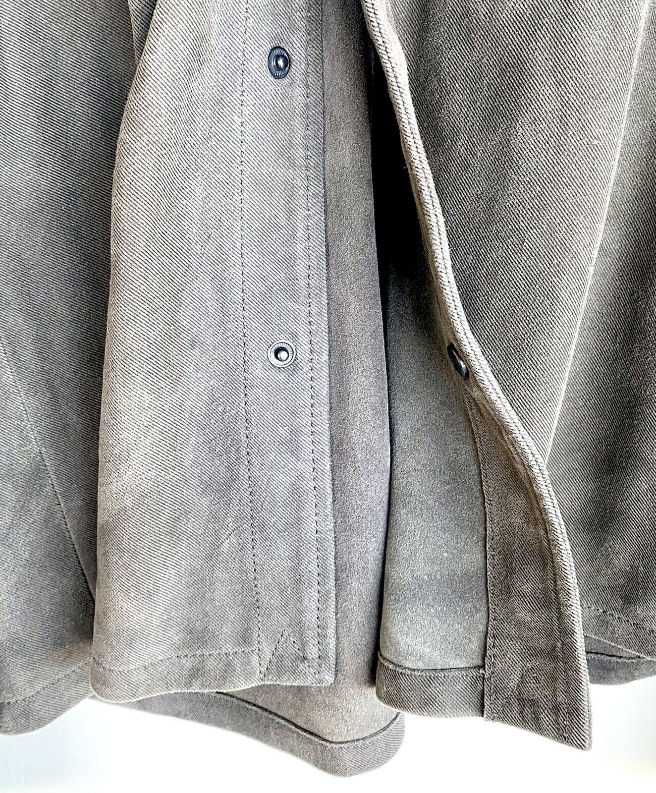 Allsaints Soft Leather Shirt L Retail $540 Price $320 Anthracite