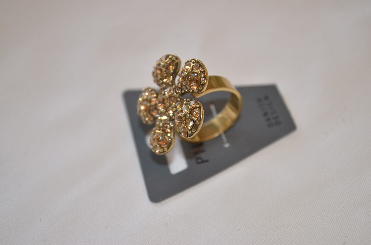 Pilgrim Danish Design adjustable ring Swarovski crystals.Beautiful quality $15