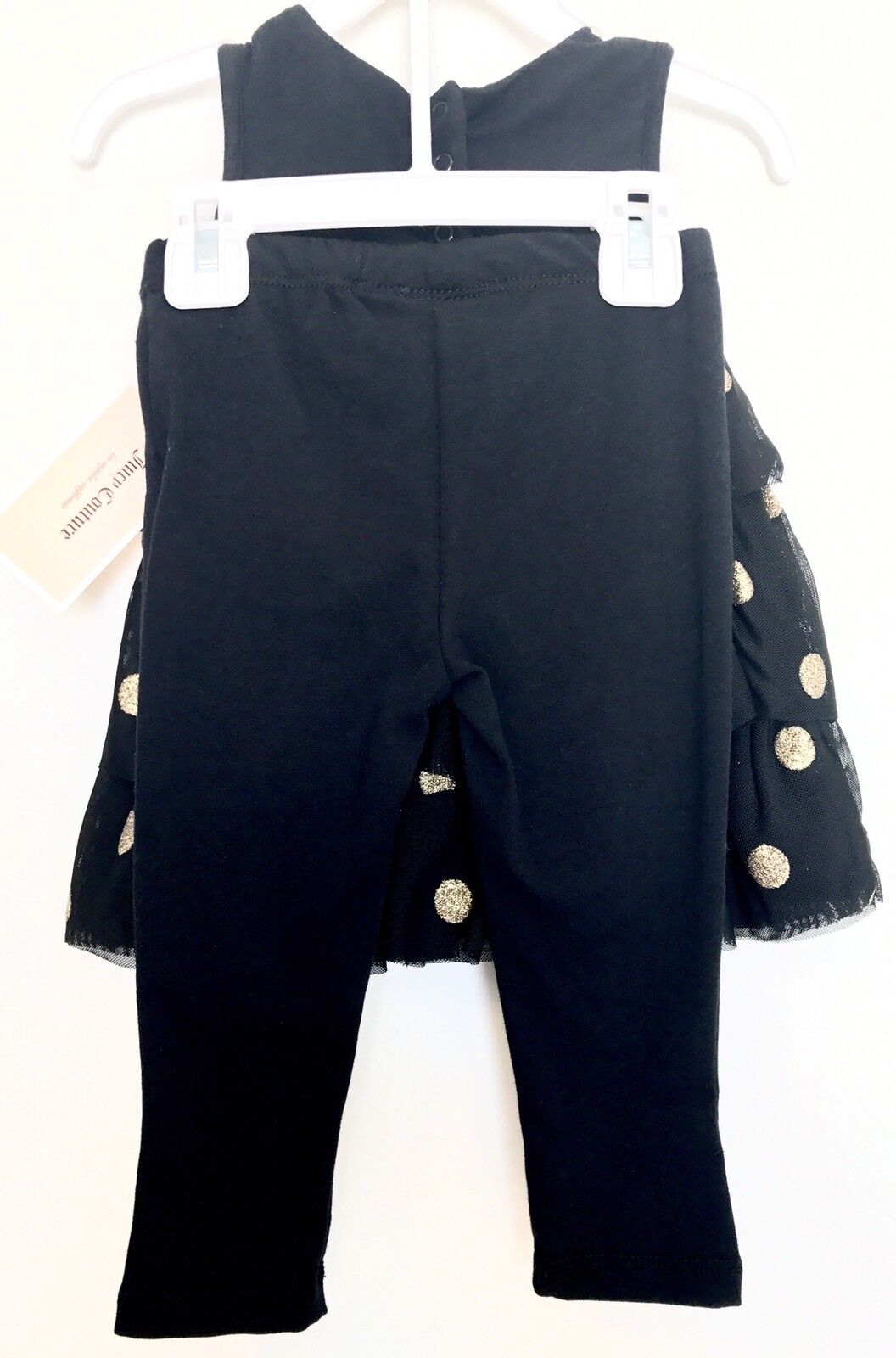 Juicy Couture Black & Gold Spot Top & Leggings 18M Retail $60 Price $35