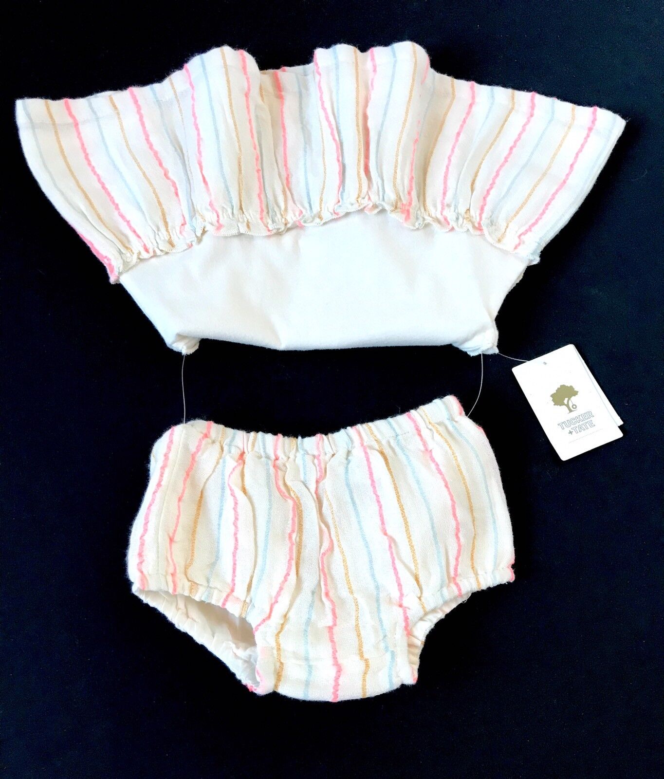 Tucker + Tate Ivory Stripe 2pc Dress & Panties Retails $29 Price $17 3 M