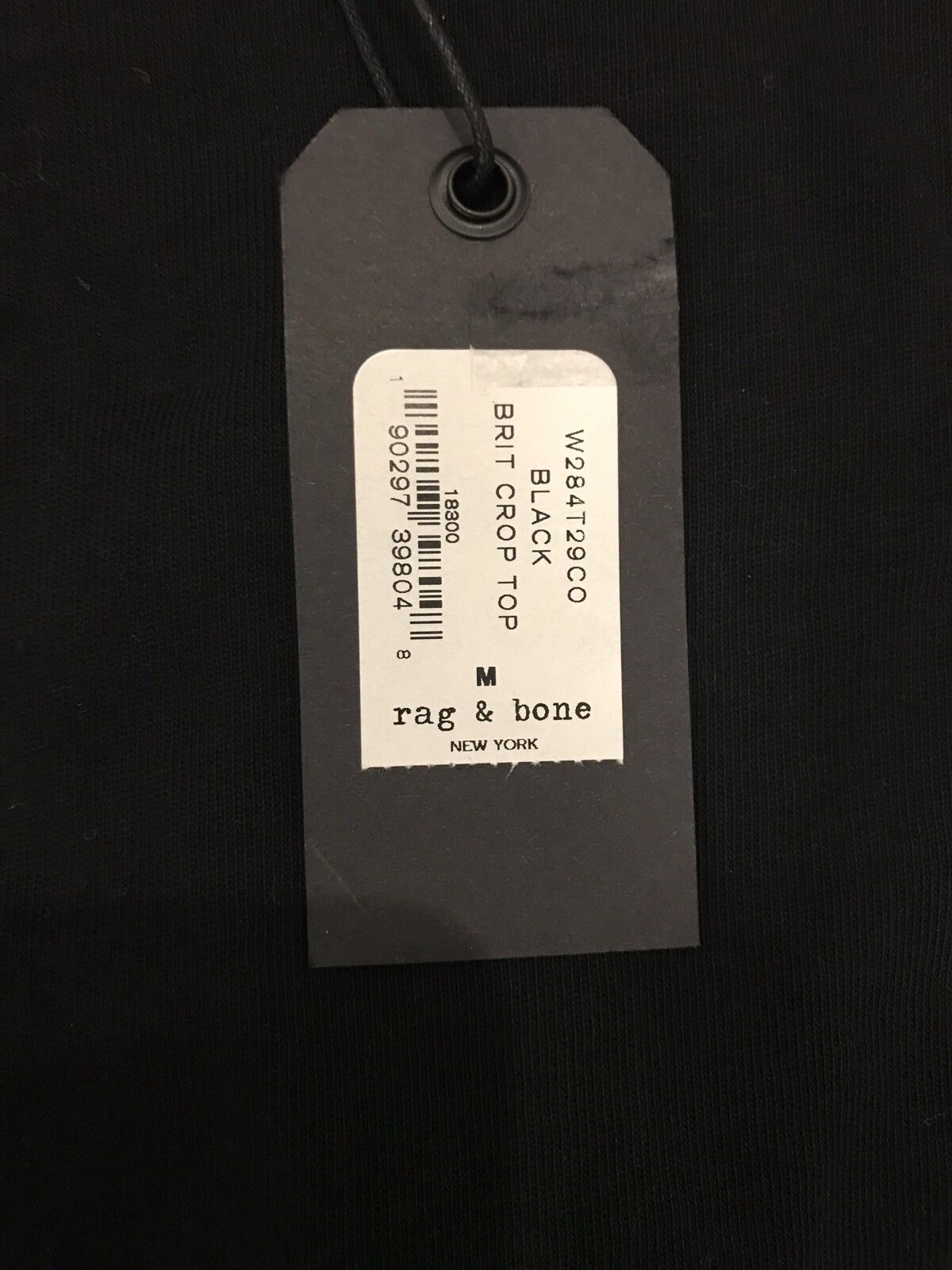 Rag And Bone Black Brit Crop Top. Size M Retail $150 Price $69 NWT