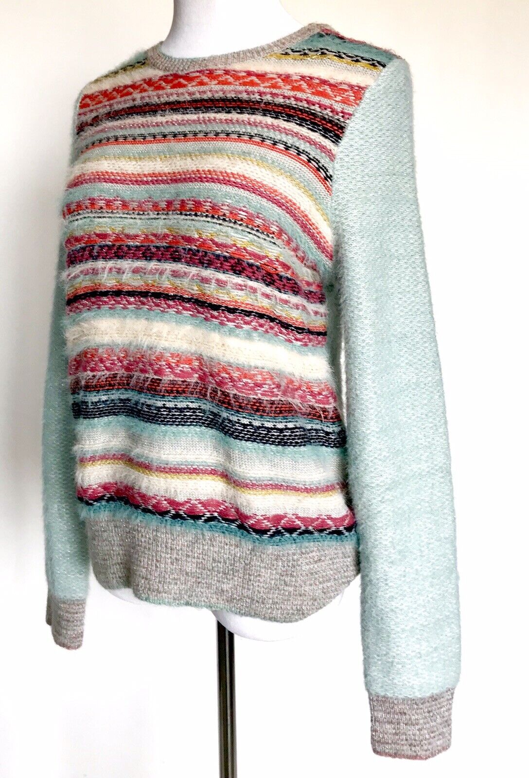 anthropologie knitted knotted Stripe sweater. Retail $148 Price $69 Size M NWT