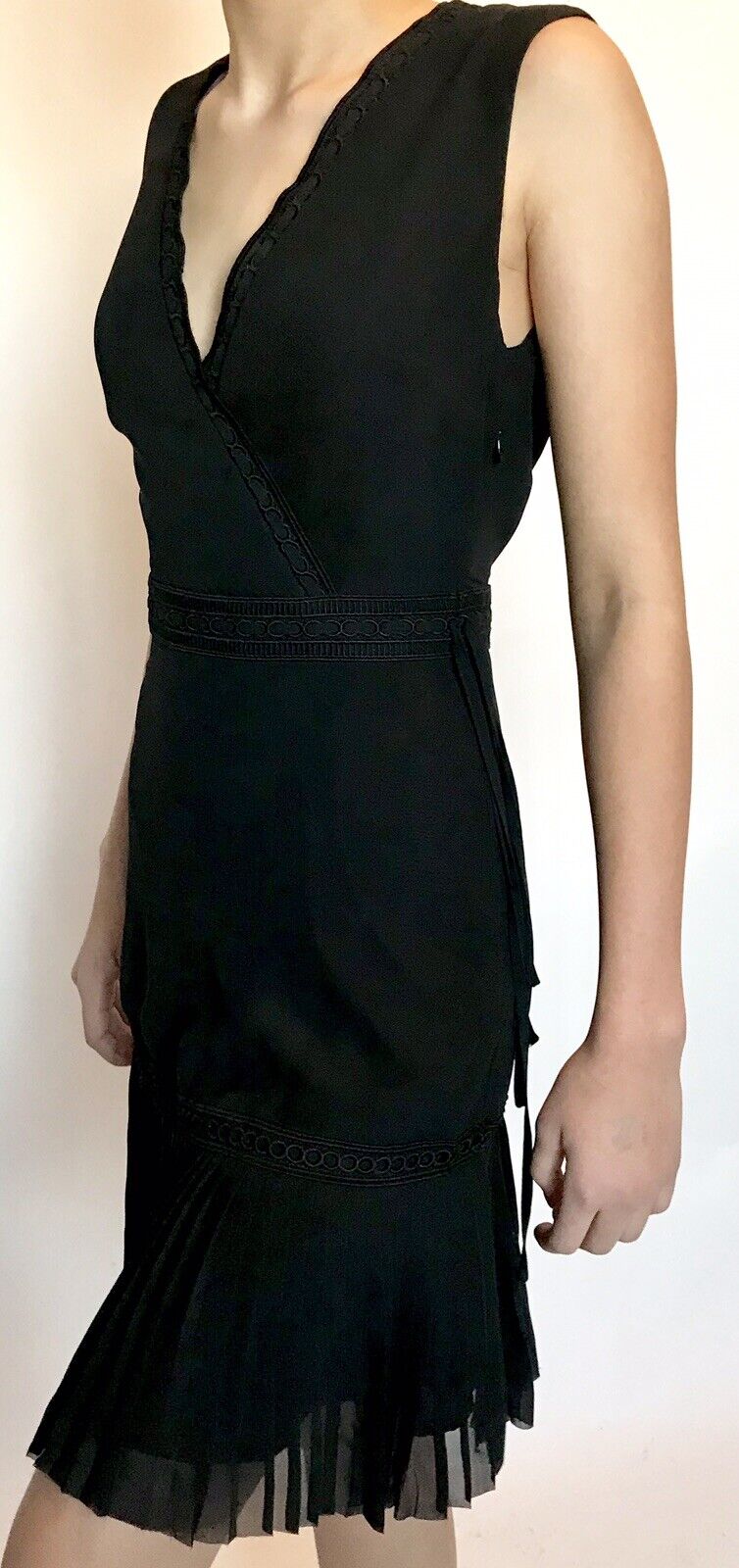 AllSaints Black Keena Pleat Dress. Retail $308 Price $139 NWT All Saints Sz 0