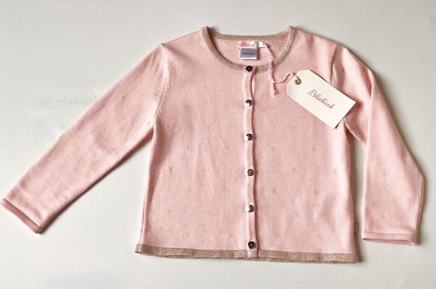 Billieblush Pink Glitter Spot Cardigan Retails $57 Price $39 Age 3 NWT