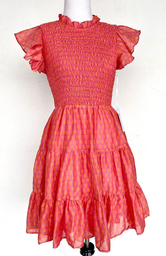 J Marie Ella Smocked Ruched Tiered Dress size S Retail $158 Price $70 NWT
