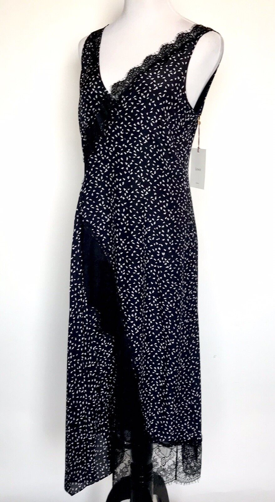 Lewit Dark Navy Night  Jane 100% Silk Dress. Retail $379 Price $148 NWT Size 10