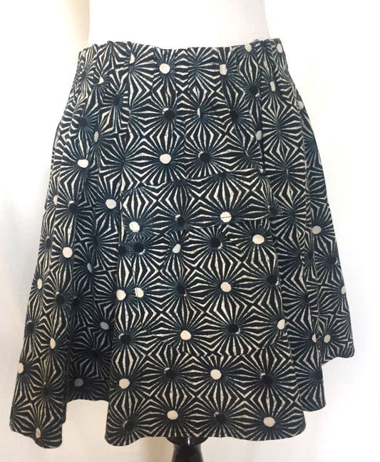 Free People Flared Skirt Blue Black White Sun Retail $88 Price $38 NWT
