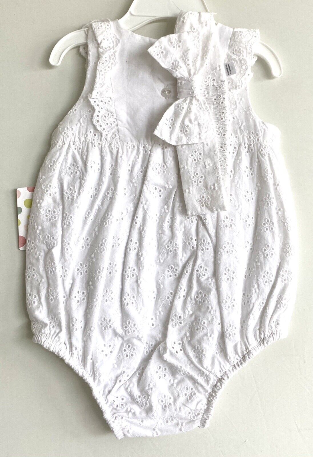 Little Me 2 Pc Eyelet Bunny Bubble Romper & Headband 12M NWT Retail 32 Price $22