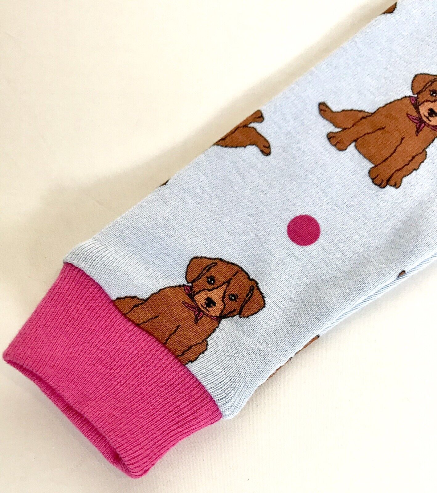 Leveret Baby Girls Pink & Blue Footed Puppy Sleepsuit 6-12 M Price $16 NWT