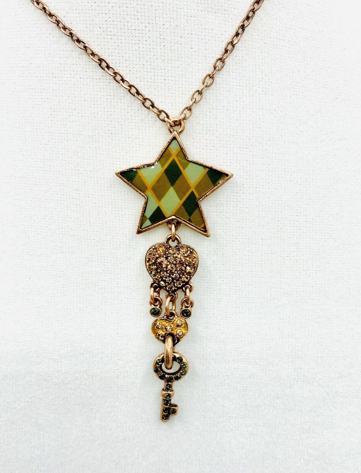 PILGRIM Swarovski Crystal Enamel Star Necklace $19 Valentine Heart