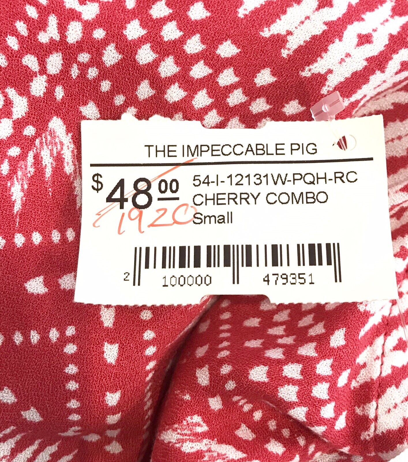 The Impeccable Pig Cherry Red Aztec Tank Top Retail $48 Price $19.20 Small