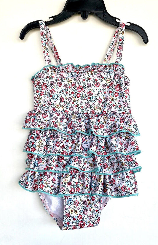 Monsoon London Ditzy Print Ruffle Tiered Swimsuit 6-12 M Price $28 NWT