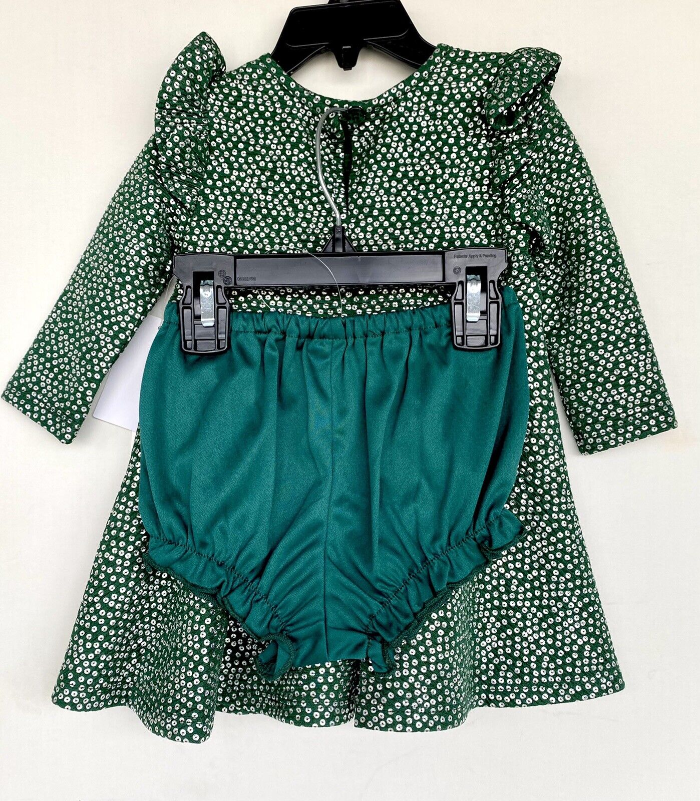 Pippa & Julie 2pc Baby Dress & Knickers Retail $44 Price $$28 12M Silver Green