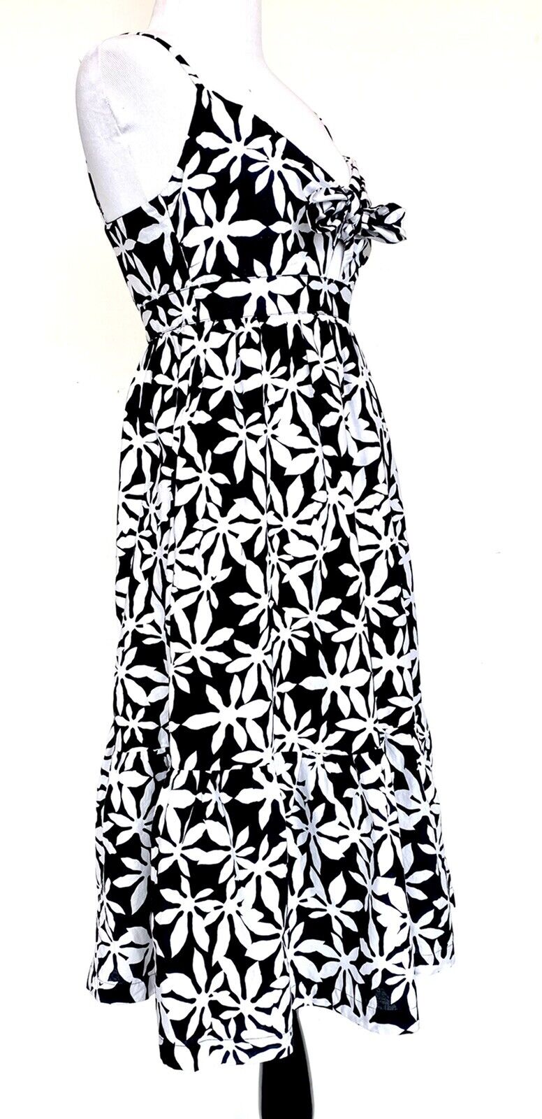 J.Crew Tie Front Cutout Smocked Back Dress Size 12 Retail $128 Price $59
