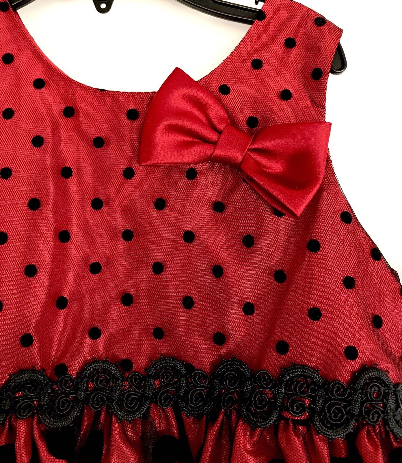 Sorbet Full Skirt Net Dress Red And Black Spot. NWT Age 2 Retails $62 Price $36