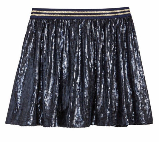 Girls Tommy Hilfiger Blue & Gold Sequin Skirt Retail $45.50 Price $29 NWT 8-10 Y