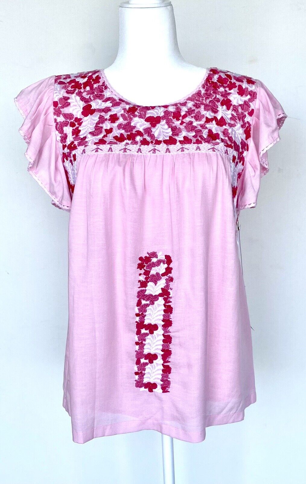 NWT J Marie embroidered Ainsley Top size S Retail $106 Price $56 pink