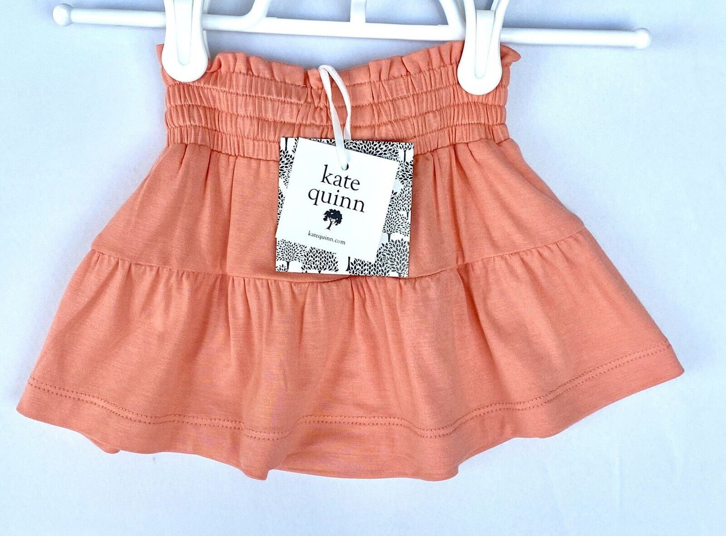 Kate Quinn Bamboo Smocked Waist Tiered Skirt Retail $38 Price $25 3-6 M Coral