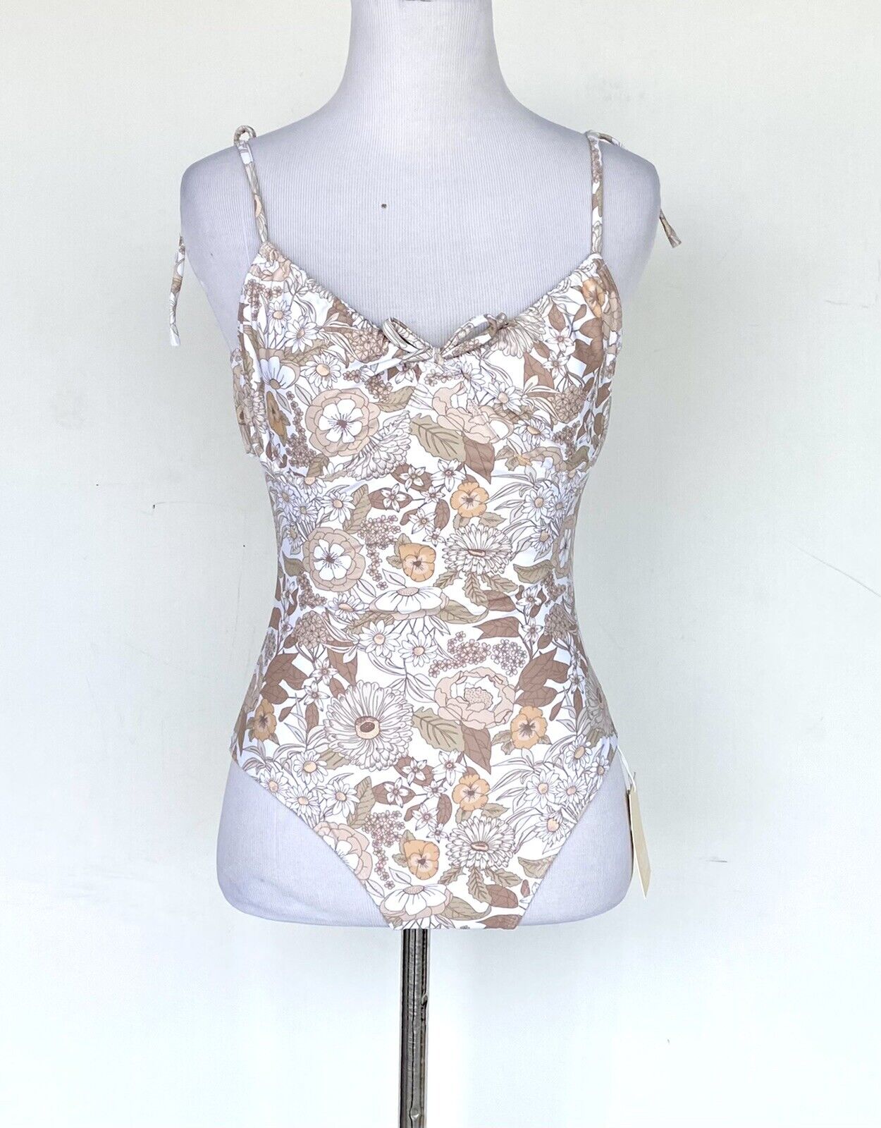 Charlie Holiday Taupe Florence Swimsuit XS Retail $89 Price $46 NWT