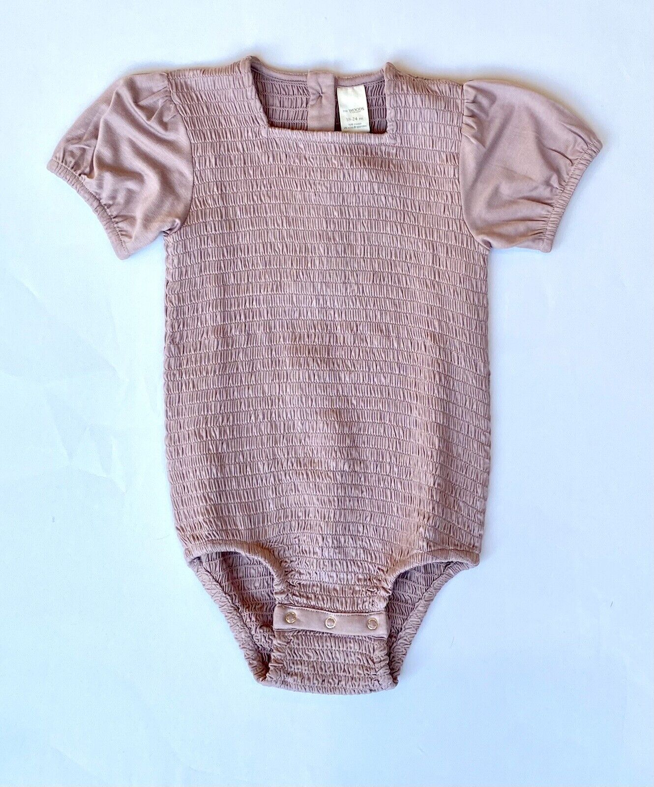 Kate Quinn Soft Modal Smocked Bodysuit Retail $36Price $26 18-24M Rose
