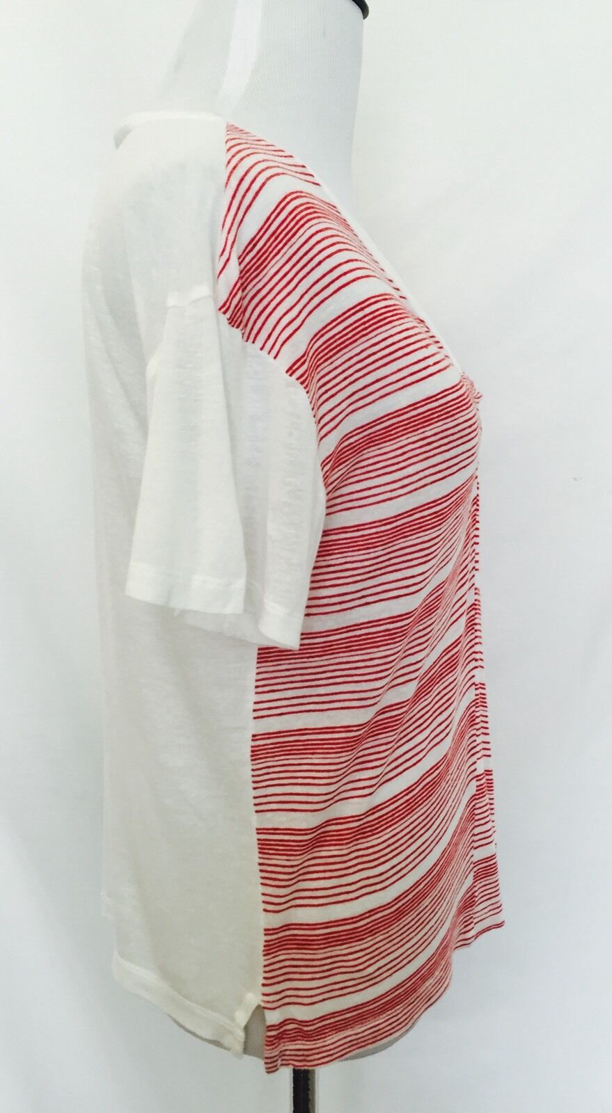 AllSaints Linen Mix Red Stripe Tee. NWT Retails $70 Price $32 Size XS All Saints