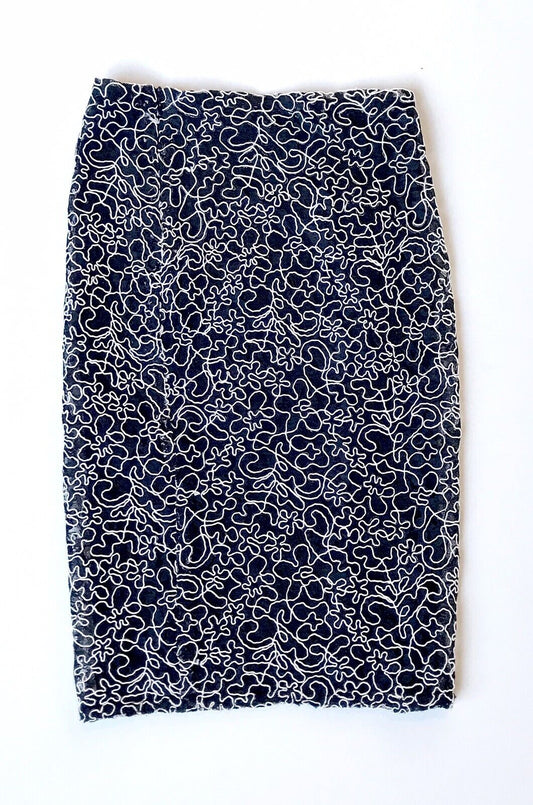 NEW Aqua Lace Black & White Pencil Skirt XS Retail $78 Price $29 NWT