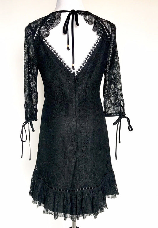 Moon River Black Lace Low Back Dress. Size L NWT Retail $100 Price $59.98