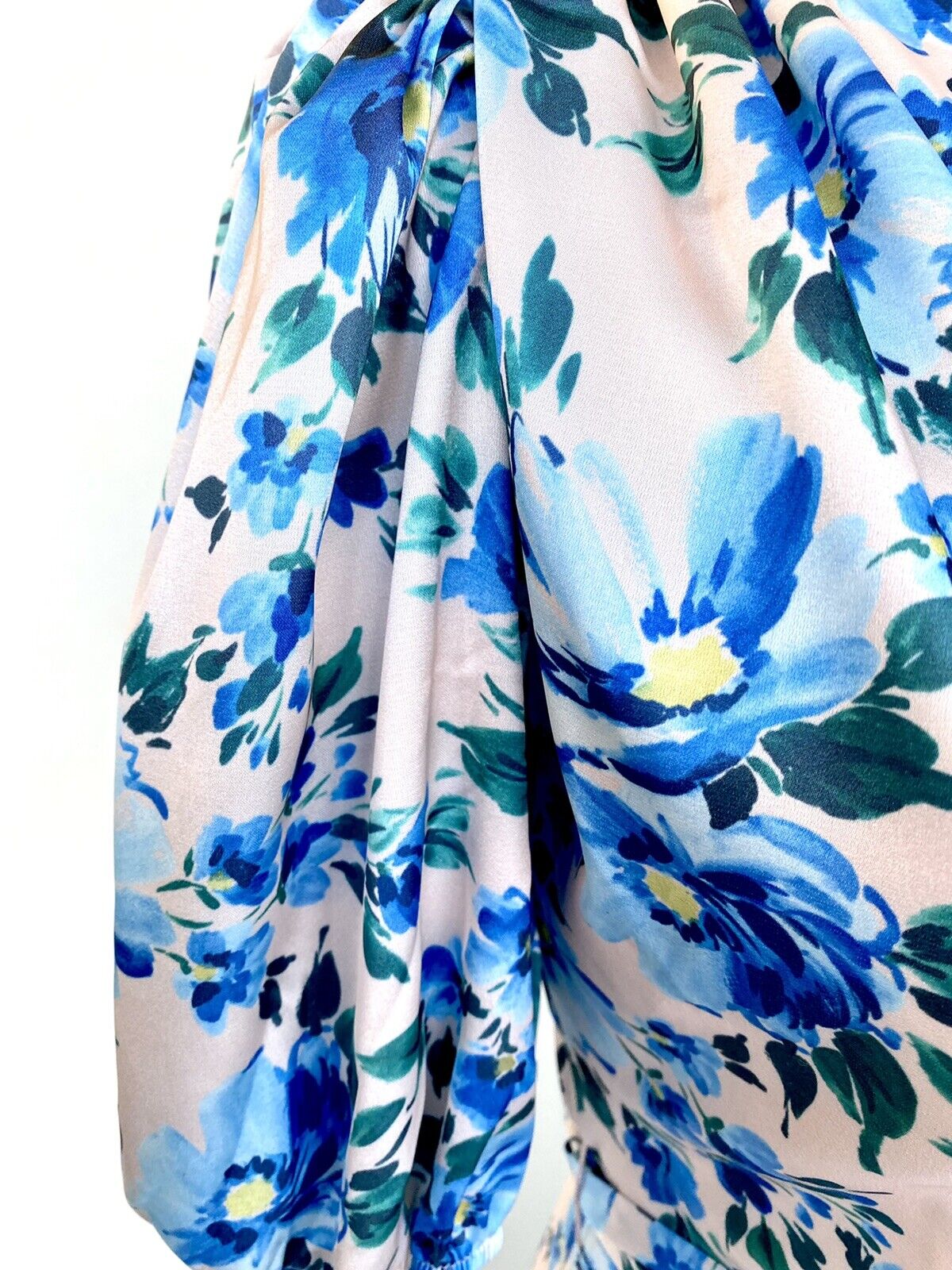 Alexia Admor Satin Pink Blue Wrap Dress Retail $245 Price $99 Size NWT