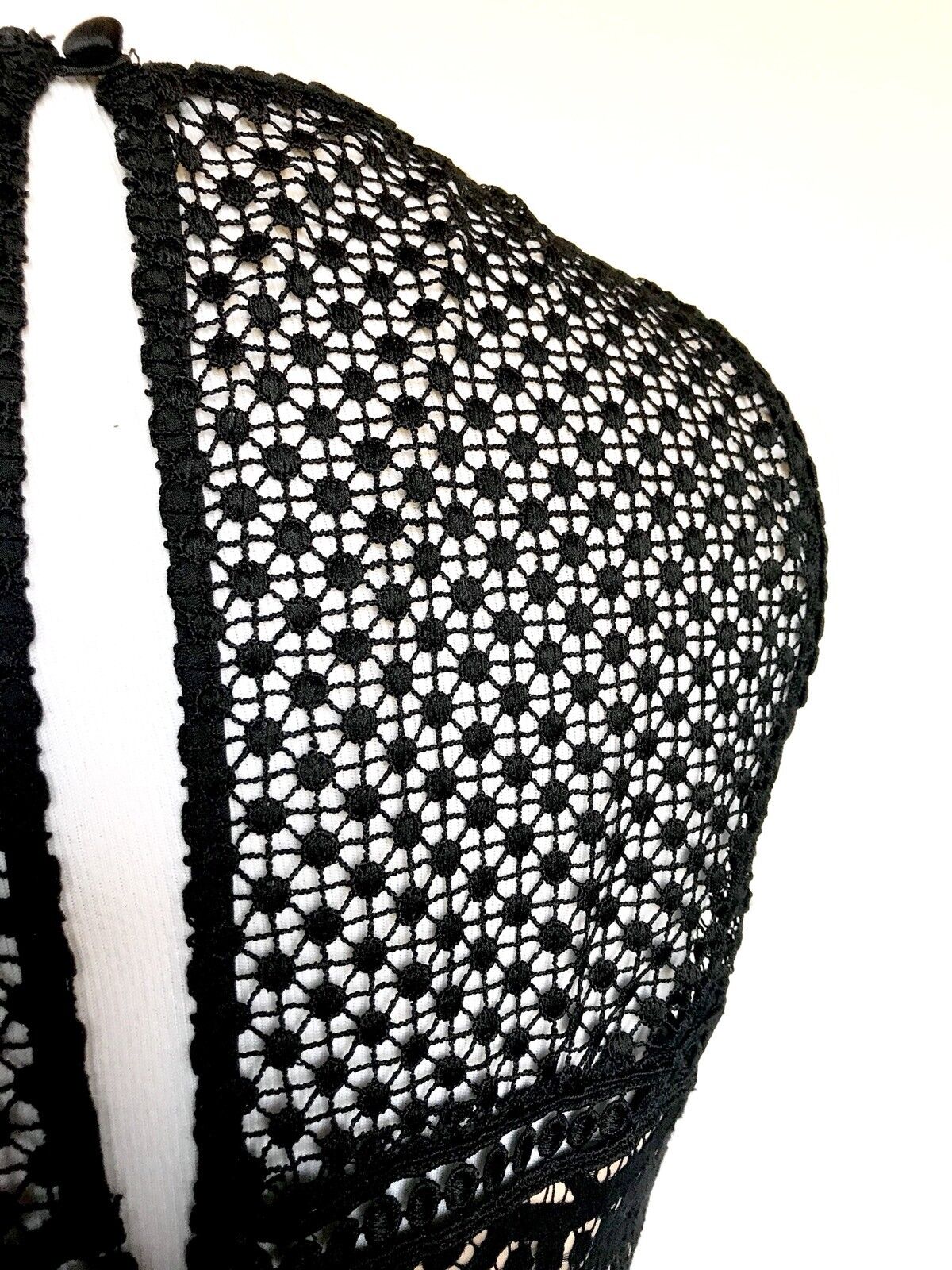 Eliza J  Black Lace Crochet Net Skirt  Dress NWT Retails $178 Price $82 Size 10