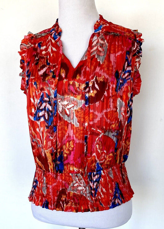 Rachel Zoe Ruffle Sleeve  Smocked Waist Top Size XS Retails $69 Price $45 NWT