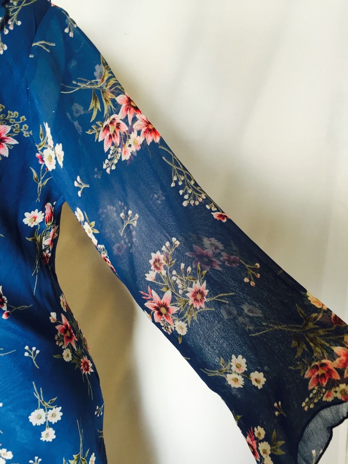 Papillon Blue Daisy one shoulder flowered Long dress. NWT size M. $29