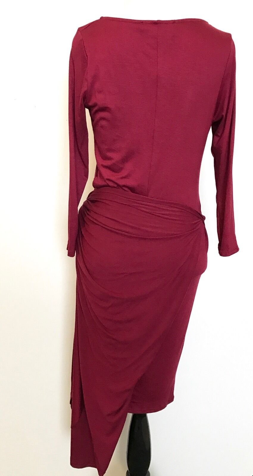 The Vanity Room Dark Red Knot Detail Wrap Dress. NWOT Price $32 Small