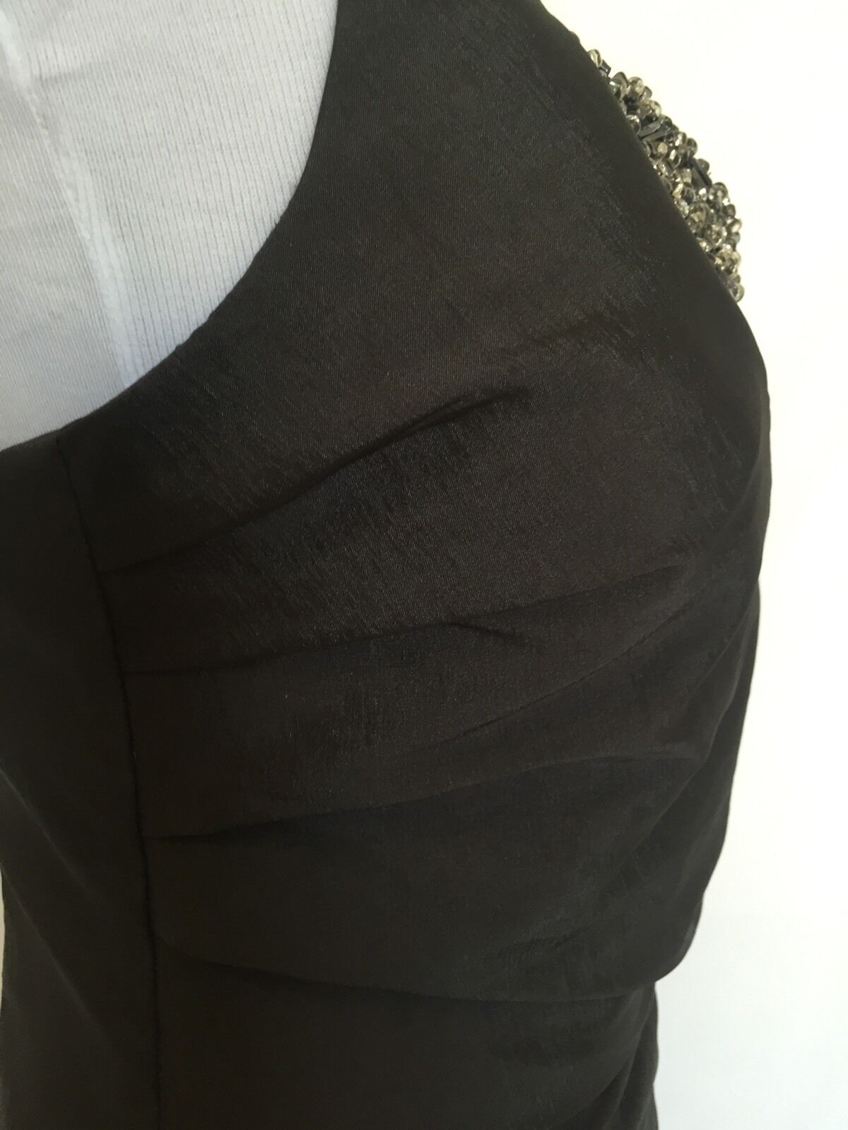 Dalia MacPhee Silver gray Formal Prom, Cocktail Dress Diamanté NWT Sz 4 $45