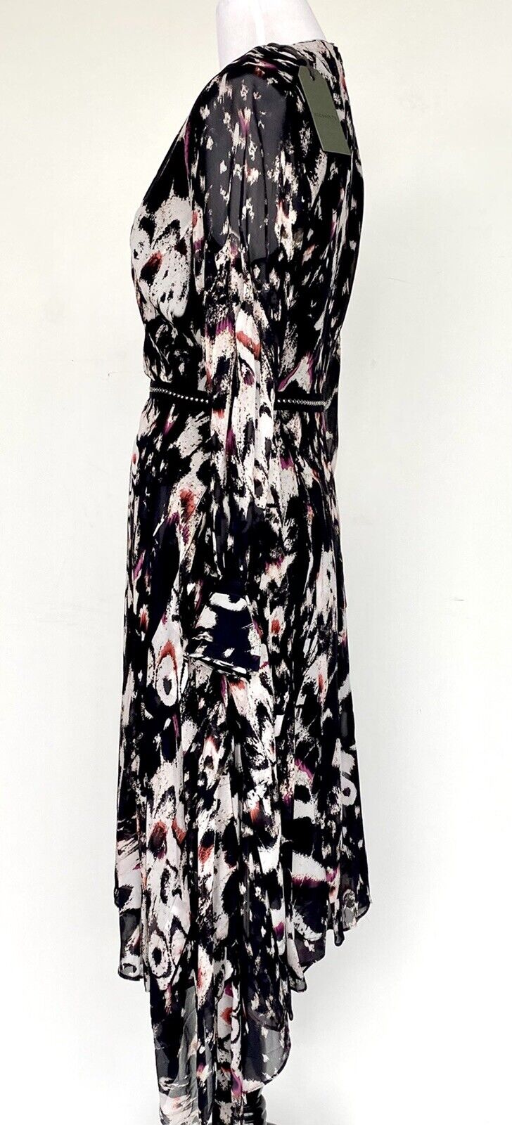 Allsaints Lizia Wing Chiffon Dress NWT Size 2 Retail $398 Price $165