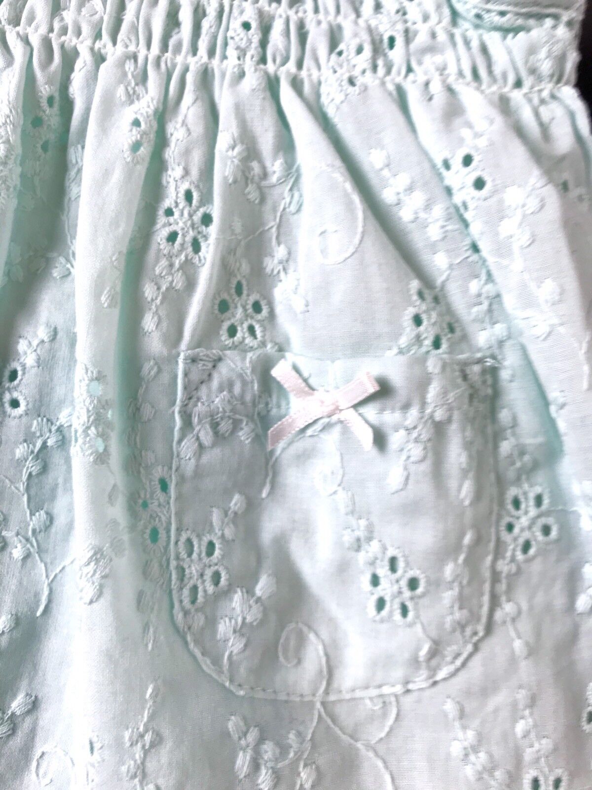 Little Me 2 Pc Mint Sunsuit Dress. Eyelet Smocking. 6 M NWTRetail $36  Price $22