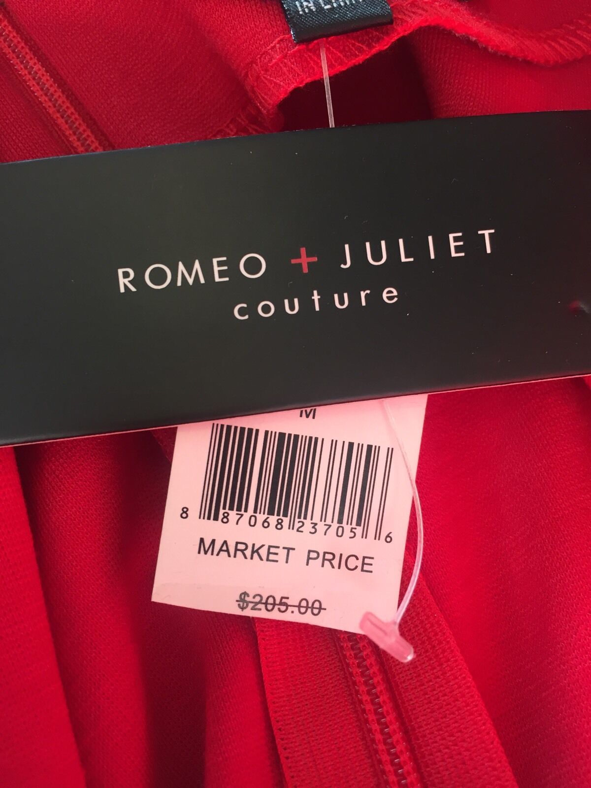 Romeo + Juliet Couture Red Dress With Waist Zip NWT Retail $205 Price $45 Size M