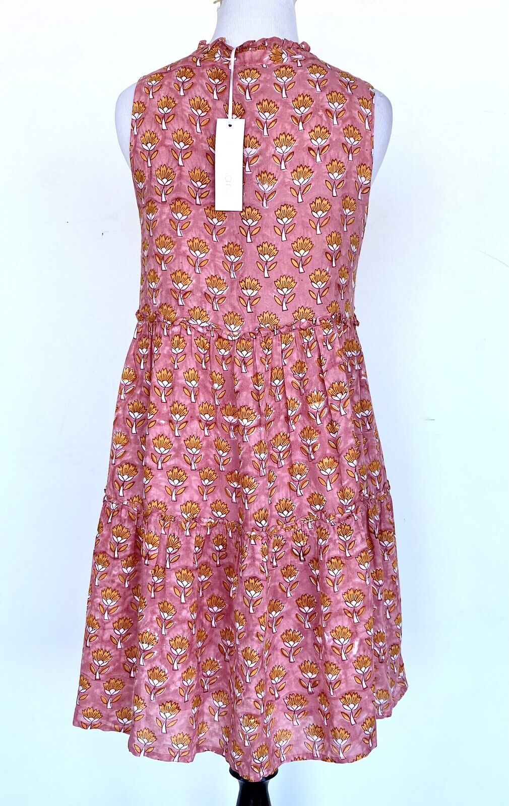 J Marie Elena ruffle tier dress size M Retail $140 Price $70 pink orange