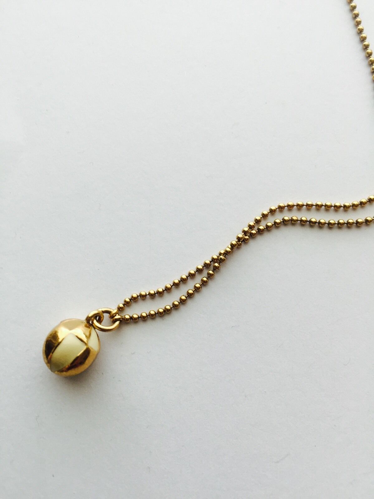 Pilgrim Danish 16Ct Gold Plate necklace Solid ball.  Retails $38 Price $16.45