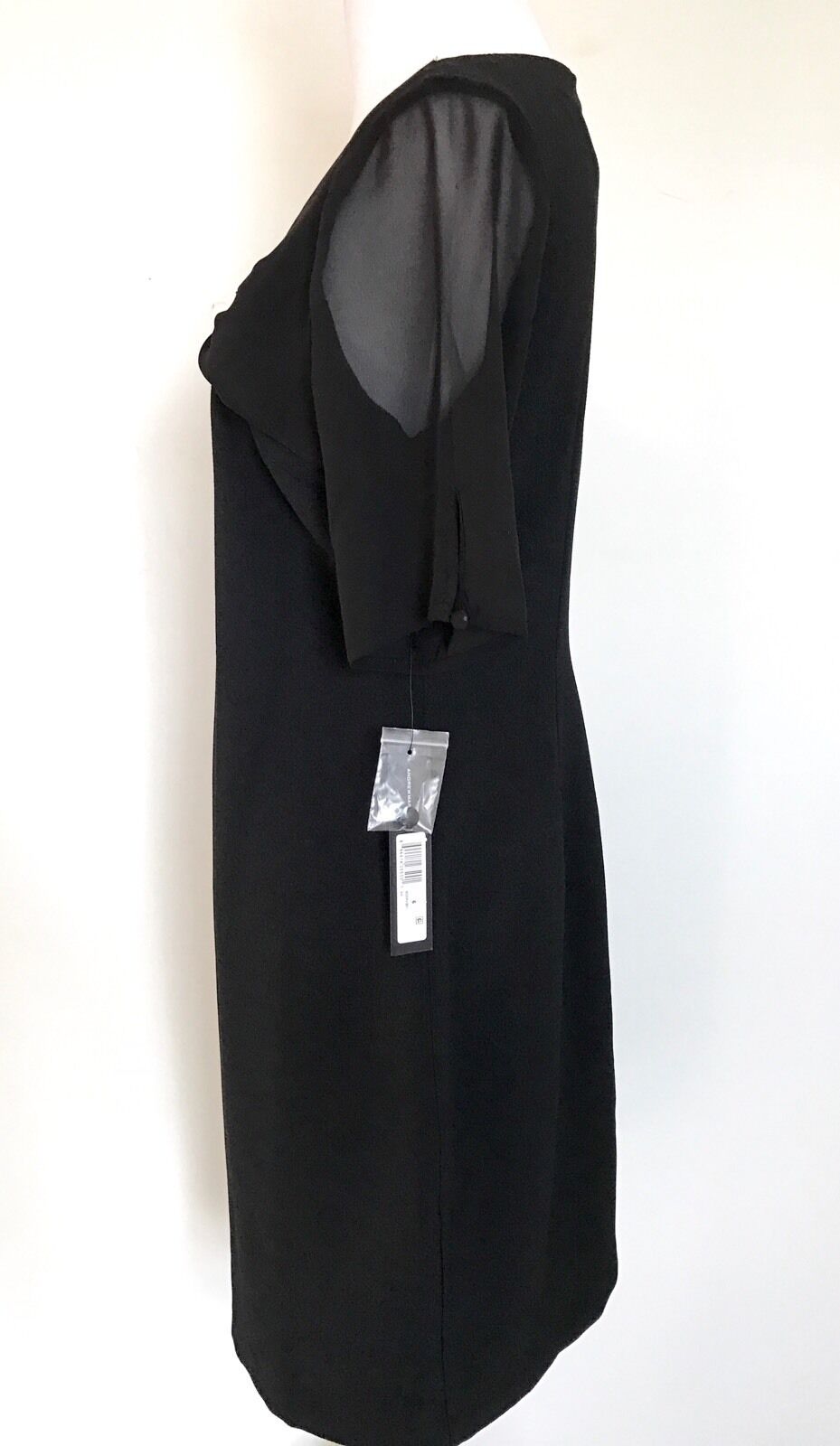 MARC NEW YORK Black Sheer Overlay Bead Dress NWT SIZE 6 RETAILS $148 PRICE $65