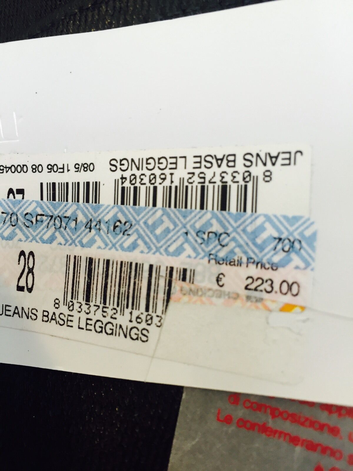 Gianfranco Ferre Black Jean Slight Wet Look. Retail 223 Euro $249 Price $48 NWT