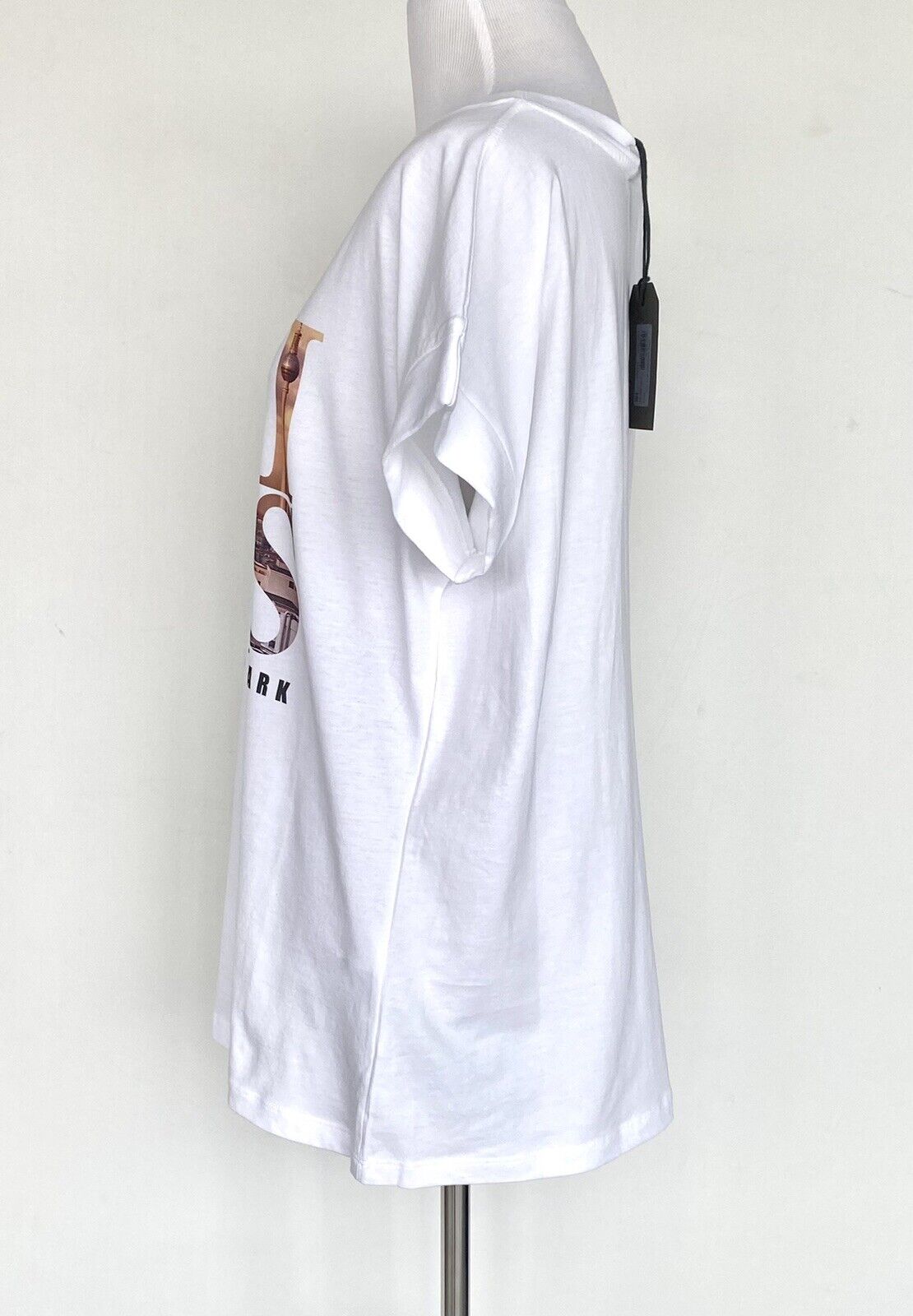 AllSaints City Imogen Boy Tee NWT Price $50 Size XS/S Roll Sleeve White