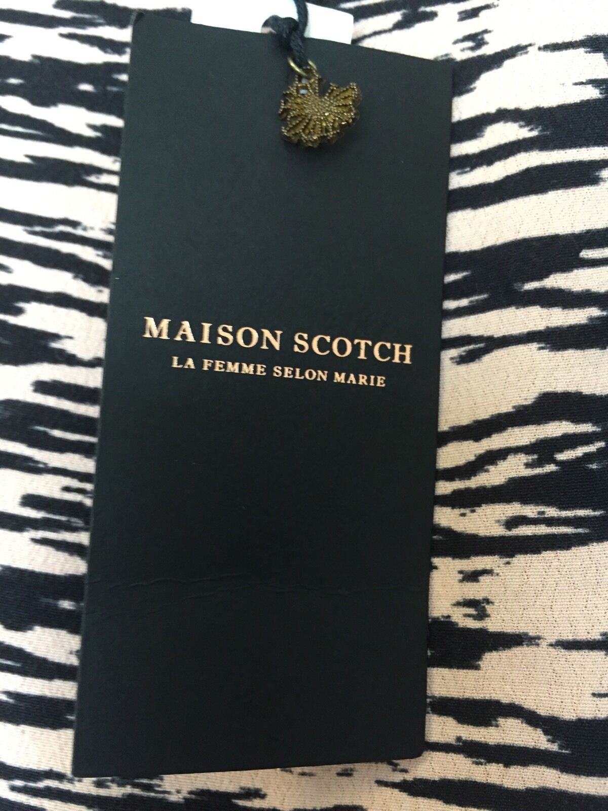 Maison Scotch Scotch & Soda Black Peach Wrap Skirt NWT Retail $119 Price $56 XL