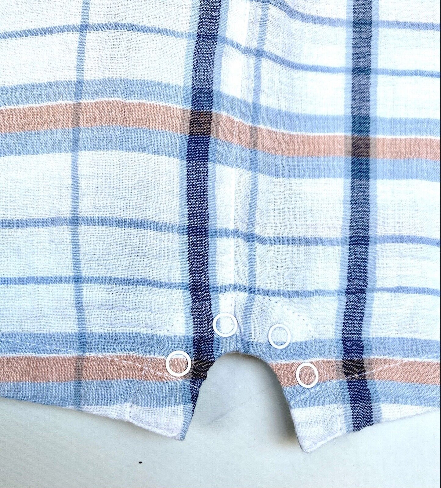 Nordstrom baby Check Cotton Romper Retail $35 NWT Price $22 3 Months