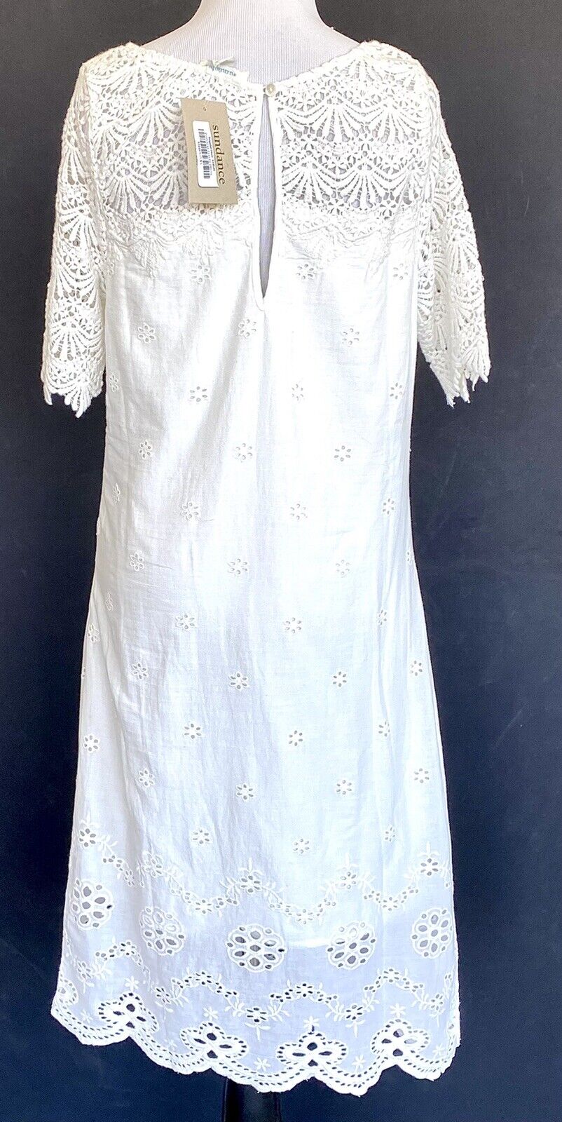 Sundance Catalogue Imperial Eyelet Ivory Dress Retails $148 Price $69 Sz XS NWT