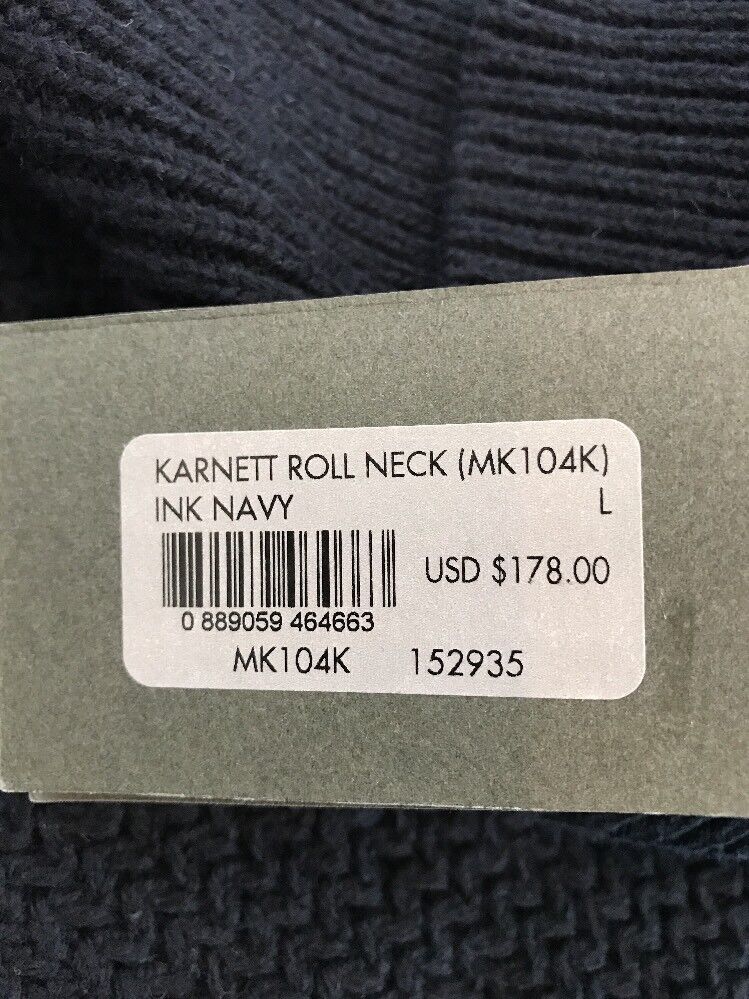 AllSaints Karnett Ink Navy Roll Neck Sweater Retails $178 NWT Price $78  L