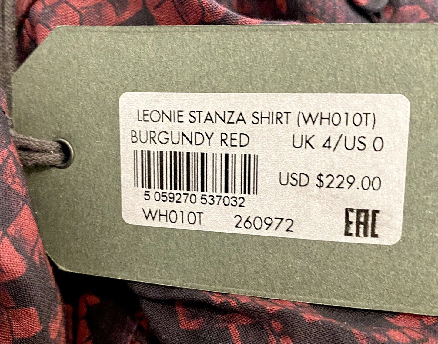 AllSaints Leonie Stanza Shirt NWT Retail $229 Price $96 Size 0 Vintage Style