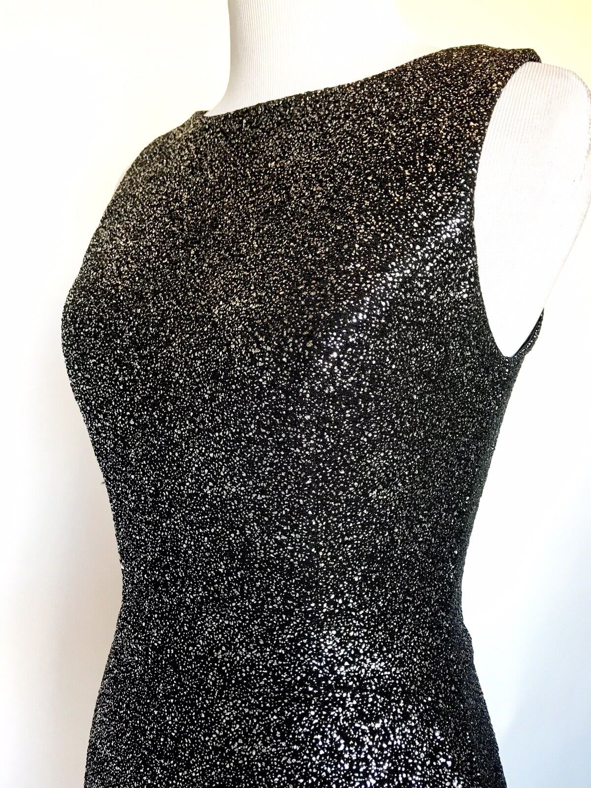 Aqua NWT Dress Metallic Silver & Black Stretch Dress XS/ S Retail $88 Price $42
