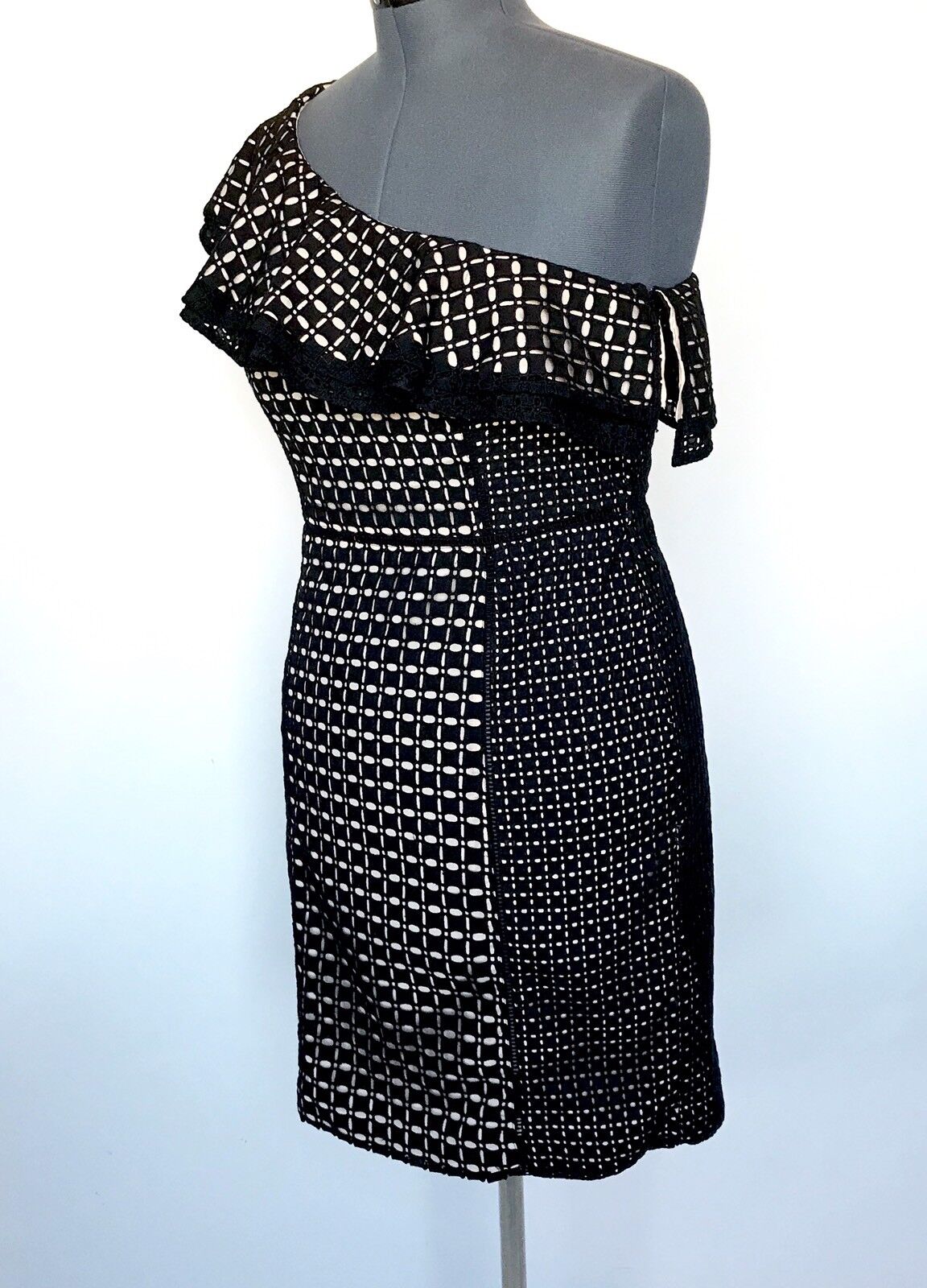 J.Crew One-shoulder dress in eyelet Black NWT Size 10 Retail $158 Price $50.99